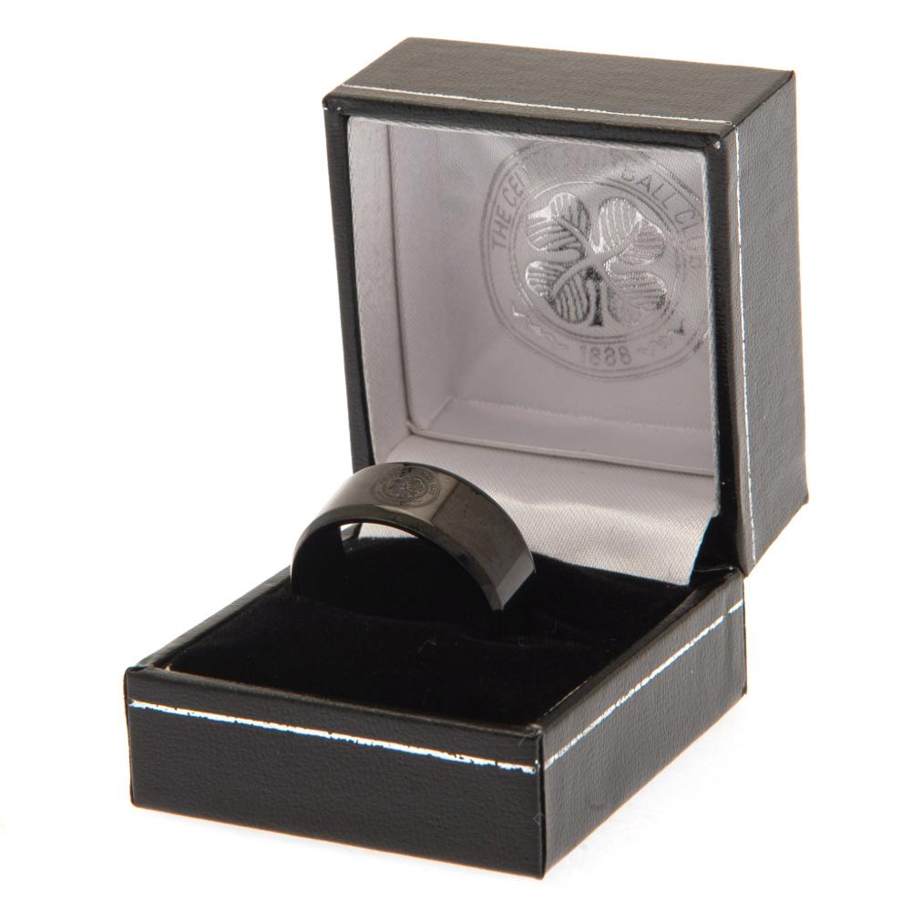 Celtic FC Black IP Ring Small