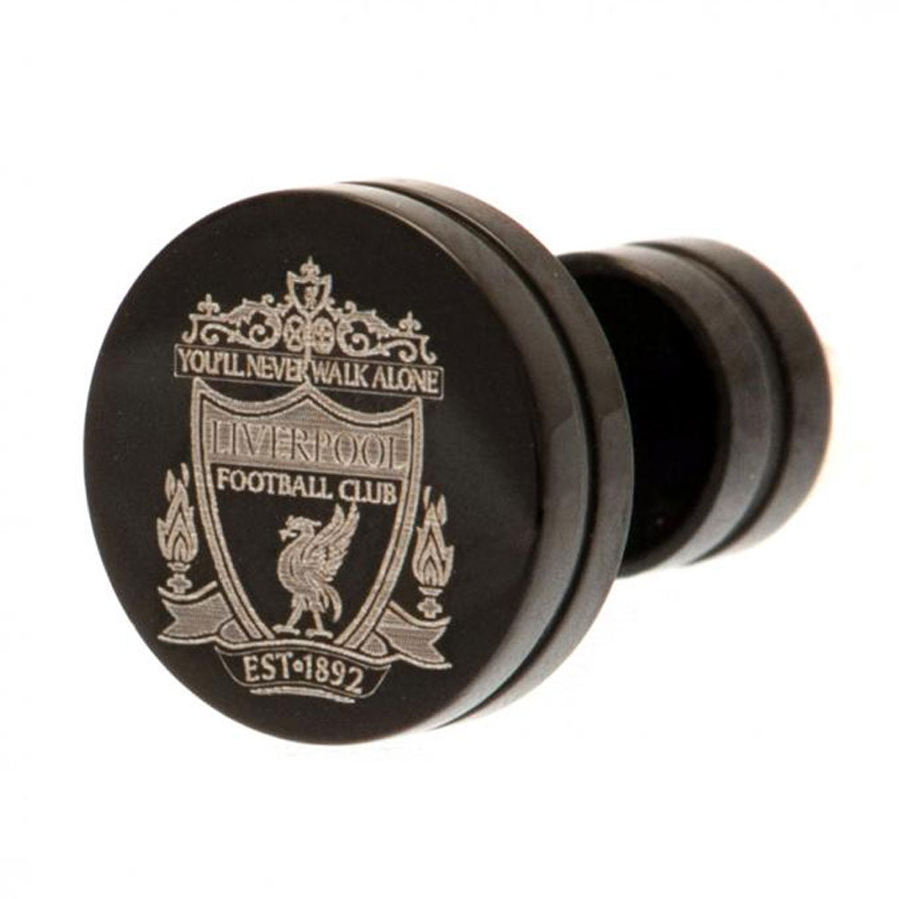 Liverpool FC Black IP Plated Stud Earring - Officially licensed merchandise.