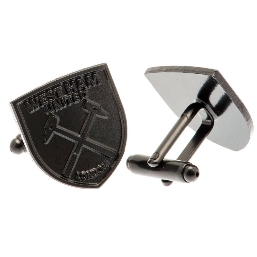 West Ham United FC Black IP Cufflinks - Officially licensed merchandise.