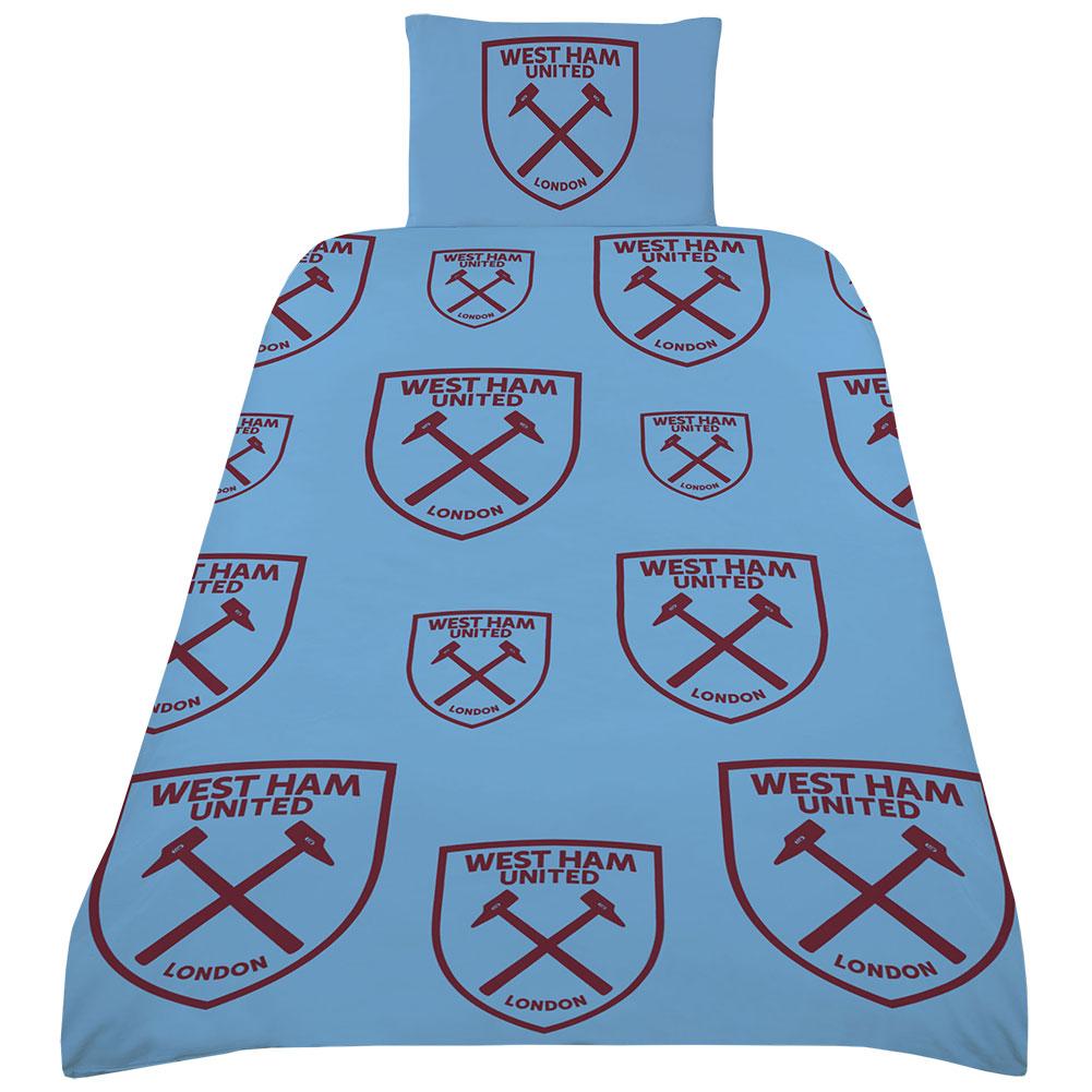 West Ham United FC Single Duvet Set - Officially licensed merchandise.