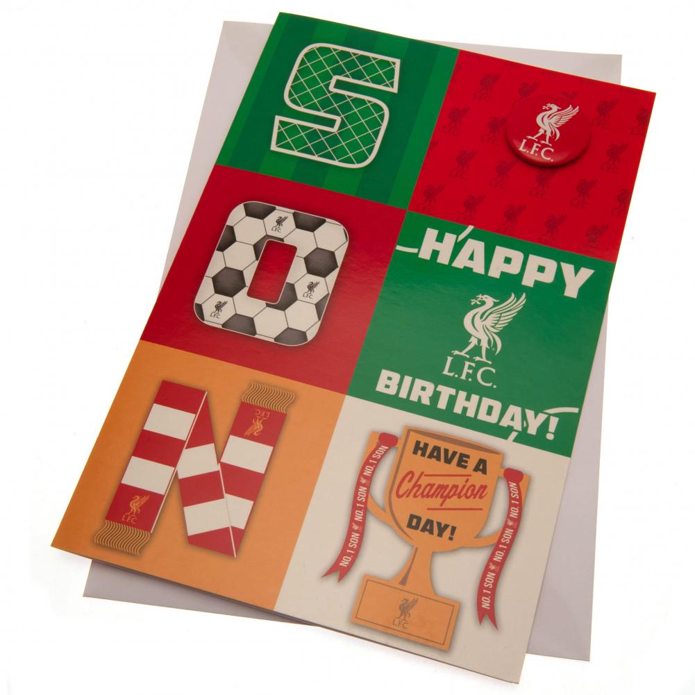 Liverpool FC Birthday Card Son - Officially licensed merchandise.