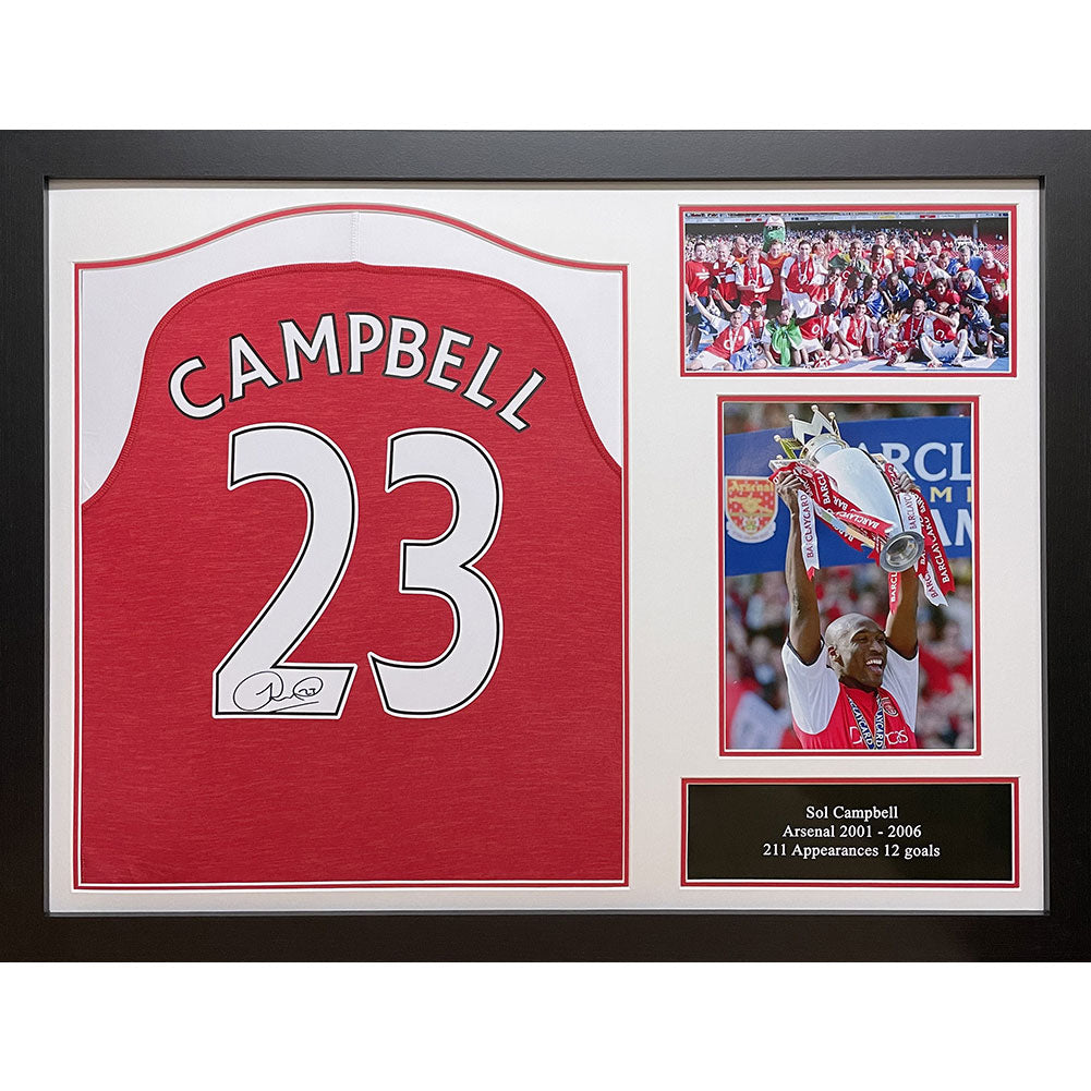 Arsenal FC Campbell Signed Shirt (Framed) - Officially licensed merchandise.