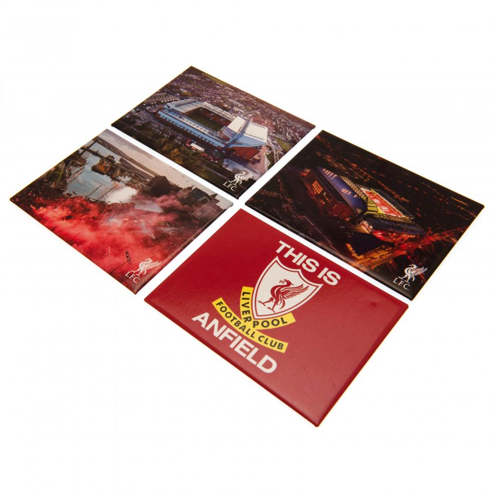 Liverpool FC 4pk Fridge Magnet Set - Officially licensed merchandise.