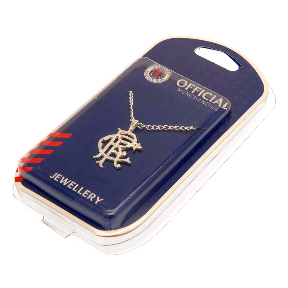 Rangers FC Silver Plated Pendant & Chain XL - Officially licensed merchandise.