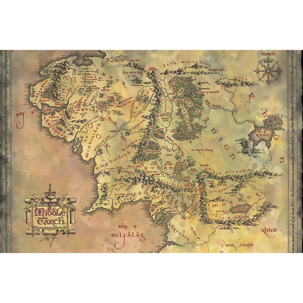 The Lord Of The Rings Poster Middle Earth 192 - Officially licensed merchandise.