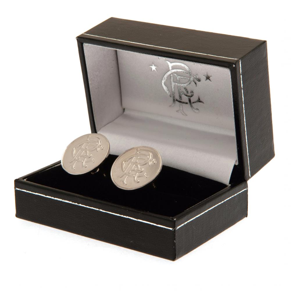Rangers FC Silver Plated Formed Cufflinks - Officially licensed merchandise.