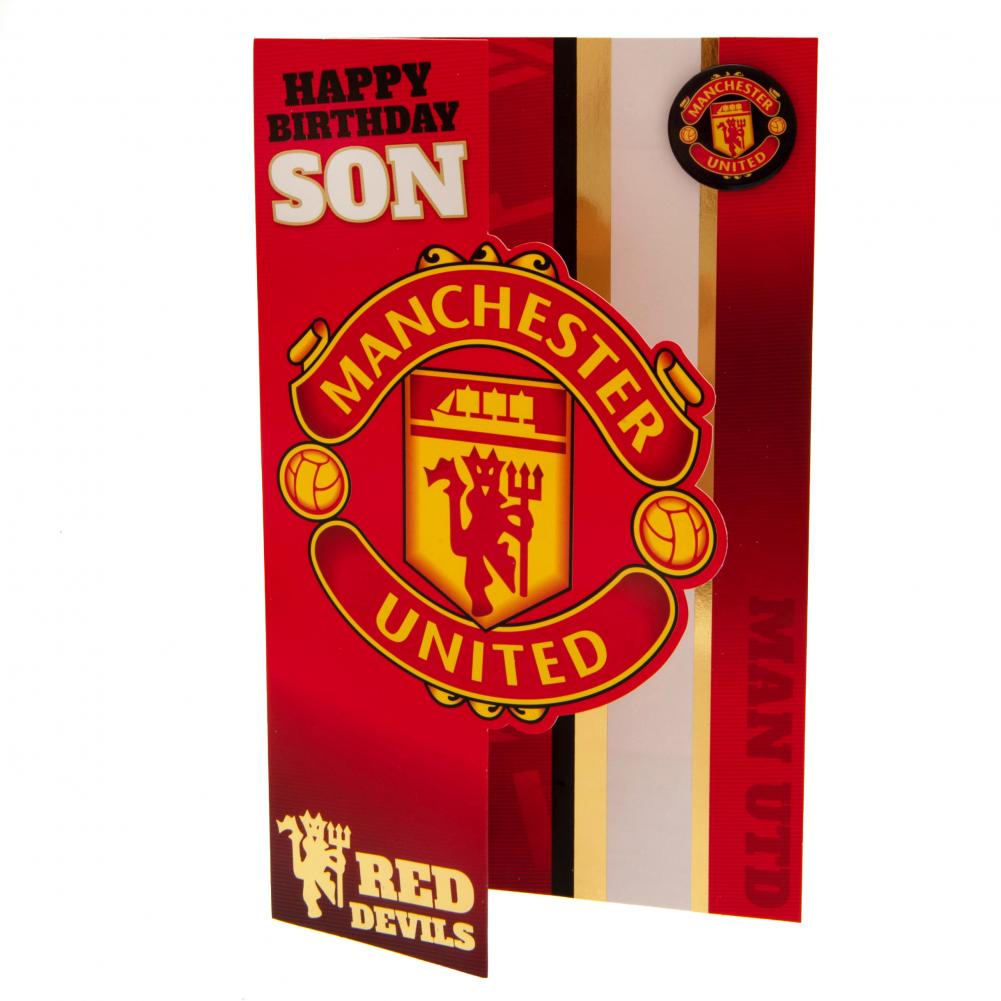 Manchester United FC Birthday Card Son - Officially licensed merchandise.