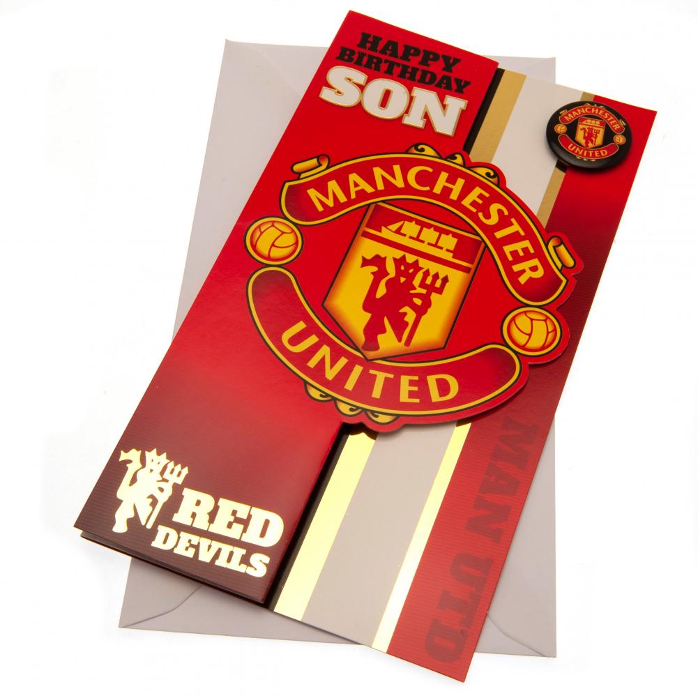 Manchester United FC Birthday Card Son - Officially licensed merchandise.