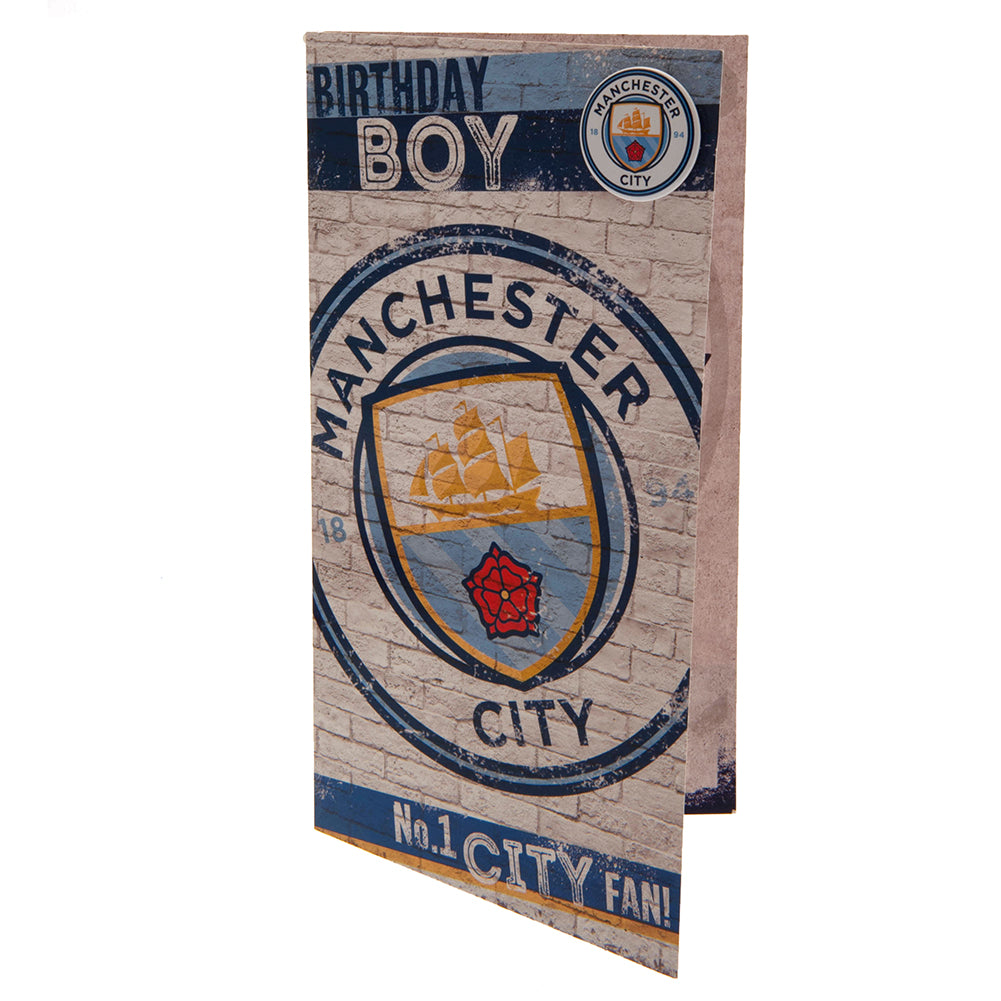 Manchester City FC Birthday Card Boy - Officially licensed merchandise.