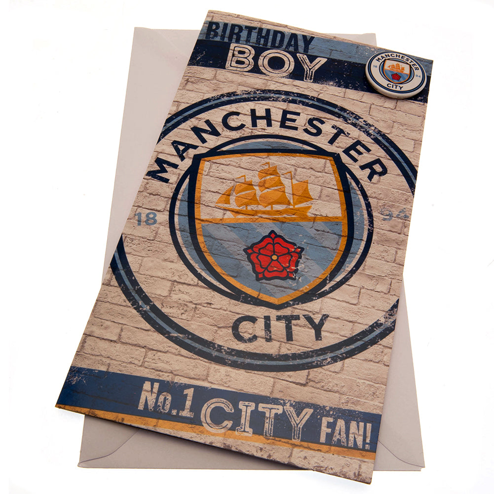 Manchester City FC Birthday Card Boy - Officially licensed merchandise.