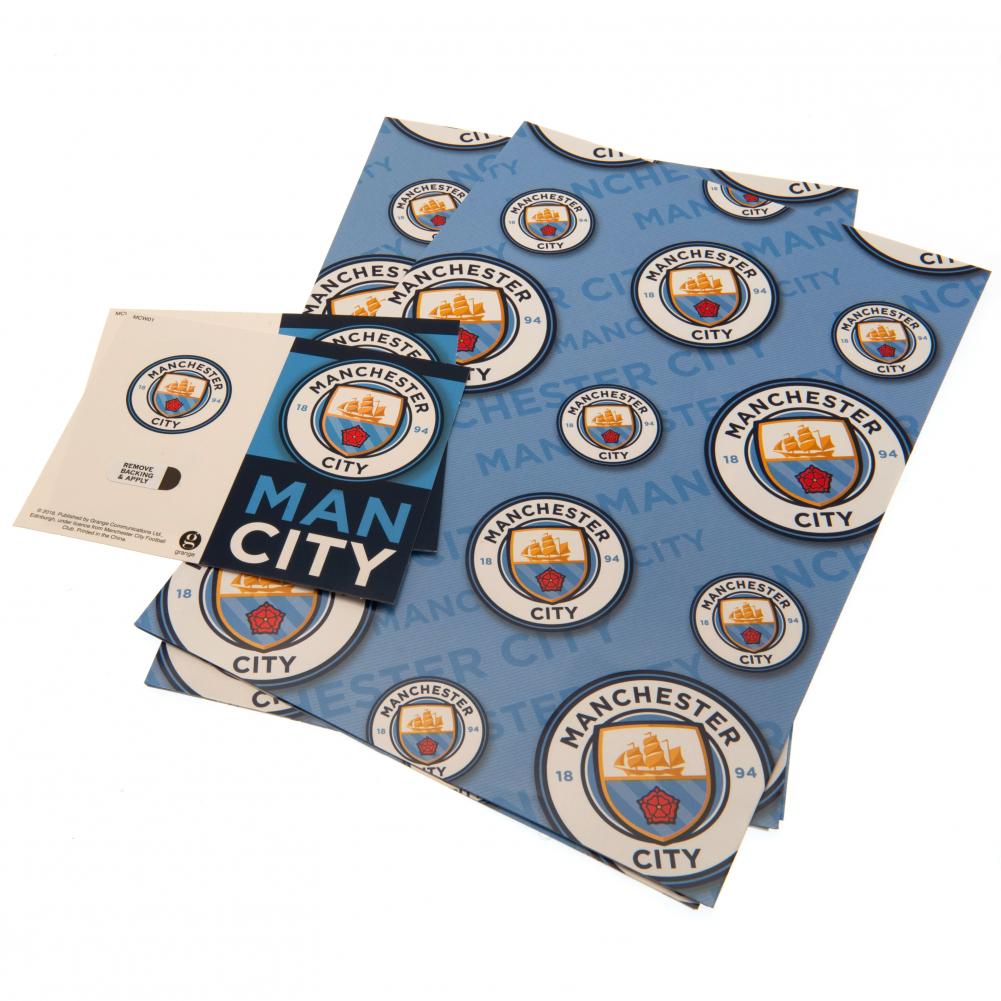 Manchester City FC Gift Wrap - Officially licensed merchandise.