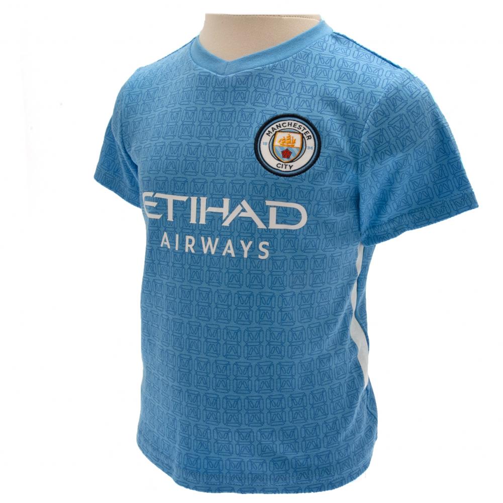 Manchester City FC Shirt & Short Set 6-9 Mths SQ - Officially licensed merchandise.