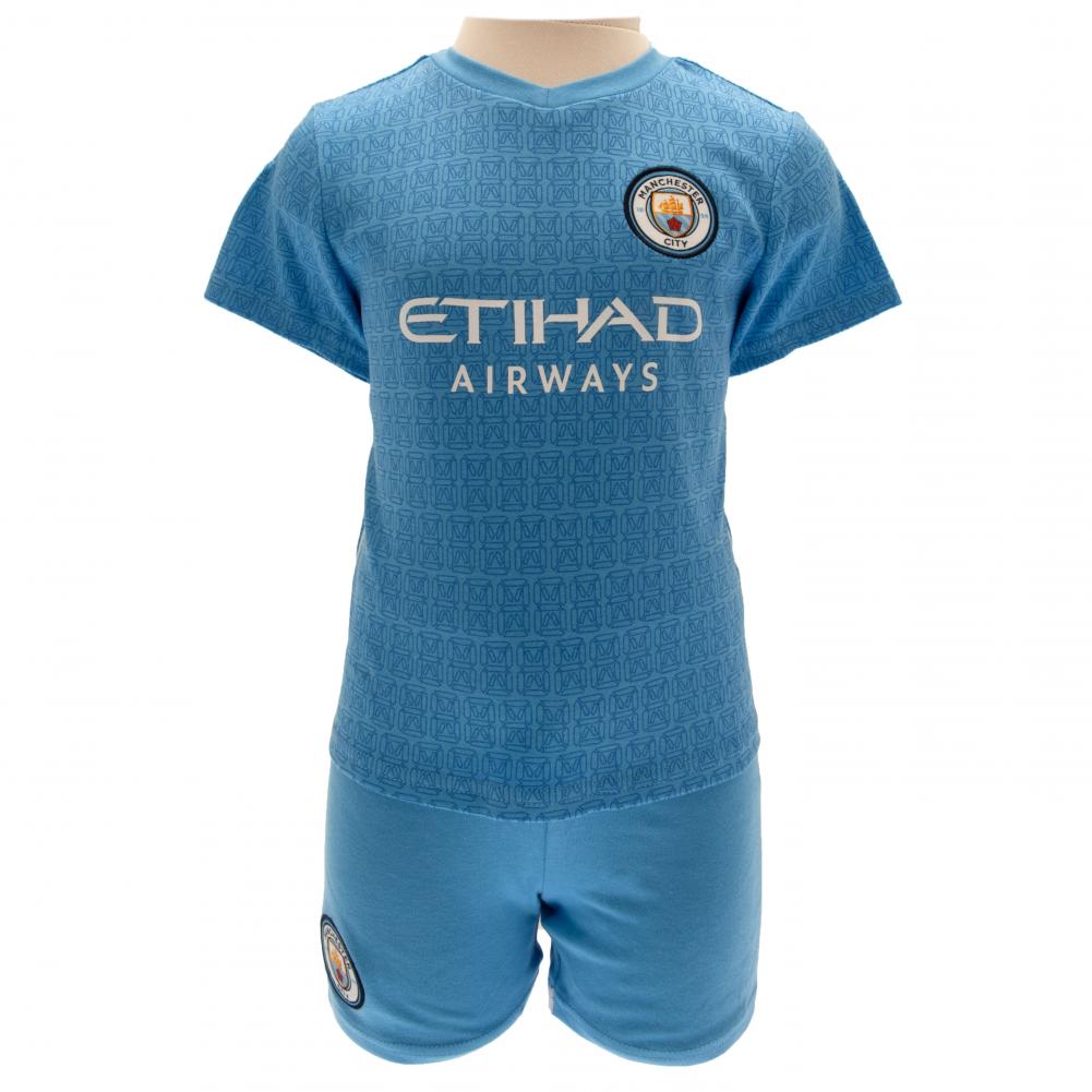 Manchester City FC Shirt & Short Set 6-9 Mths SQ - Officially licensed merchandise.