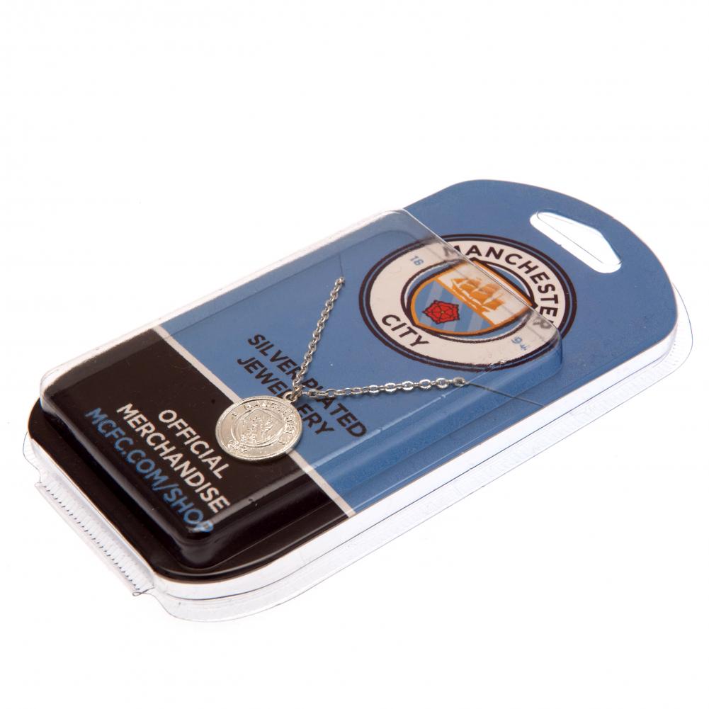 Manchester City FC Silver Plated Pendant & Chain - Neckwear