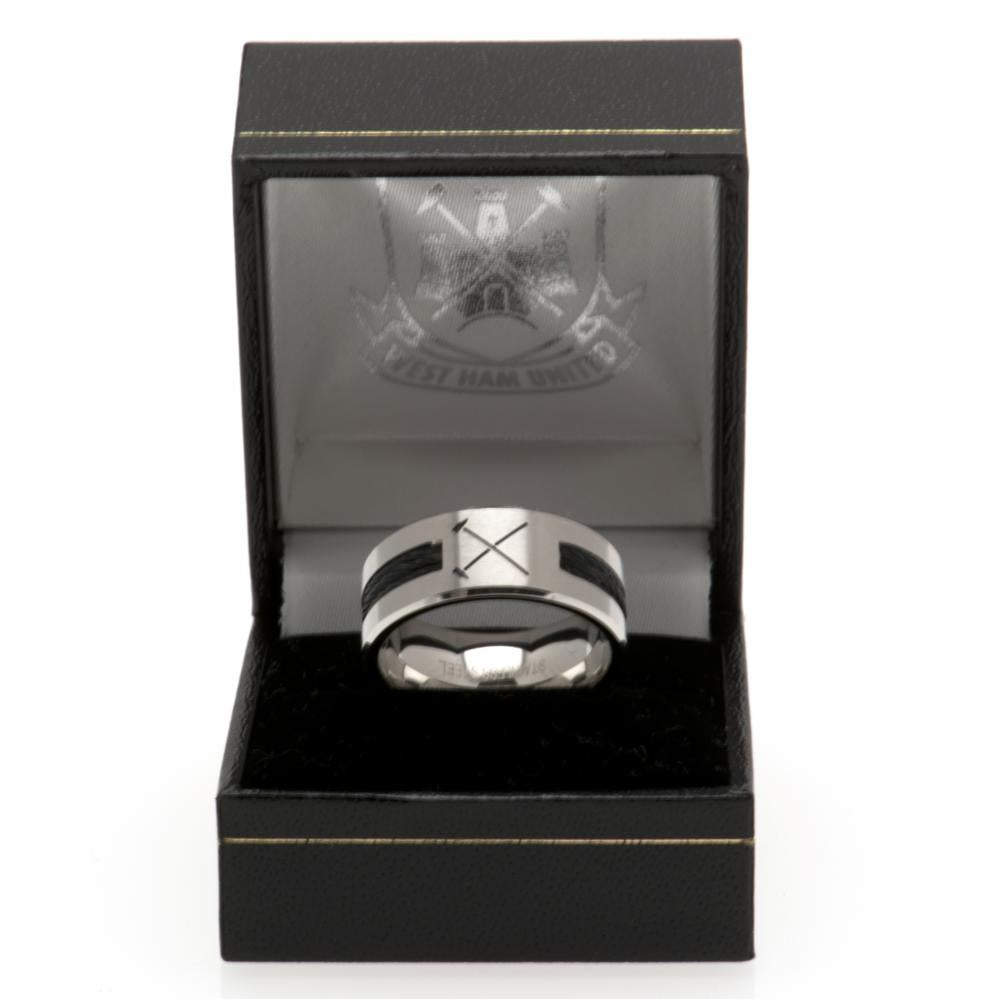 West Ham United FC Black Inlay Ring Small HM - Rings