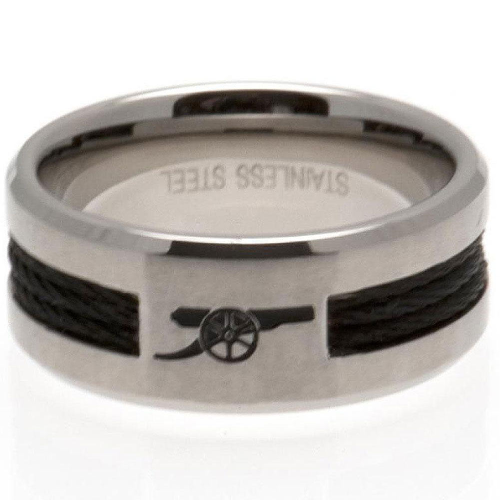 Arsenal FC Large Black Inlay Ring