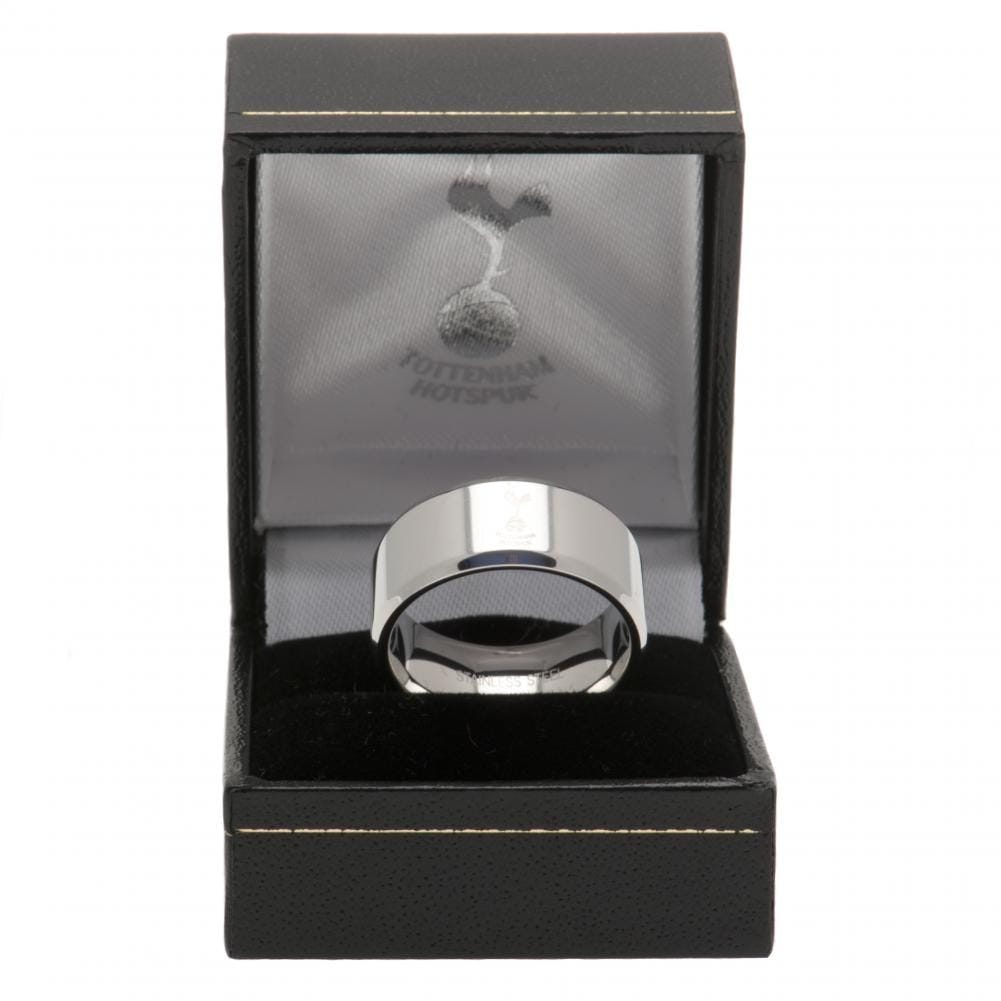 Tottenham Hotspur FC Large Band Ring with Chrome Finish and Engraved Club Crest
