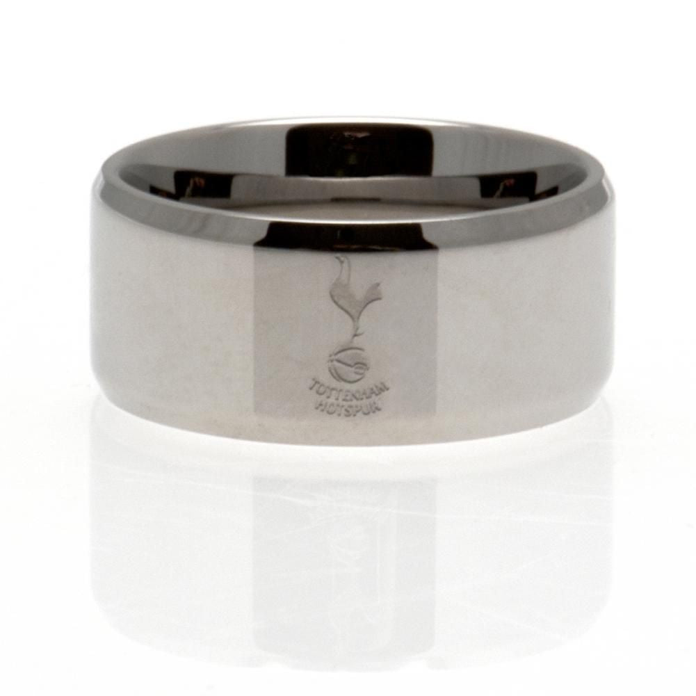 Tottenham Hotspur FC Large Band Ring with Chrome Finish and Engraved Club Crest