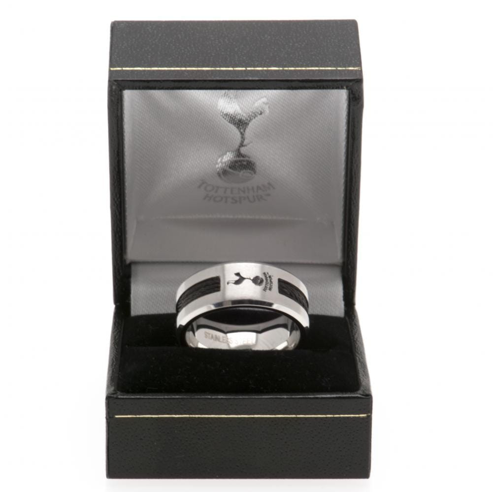 Tottenham Hotspur FC Large Black Inlay Ring - Stainless Steel with Spurs Crest