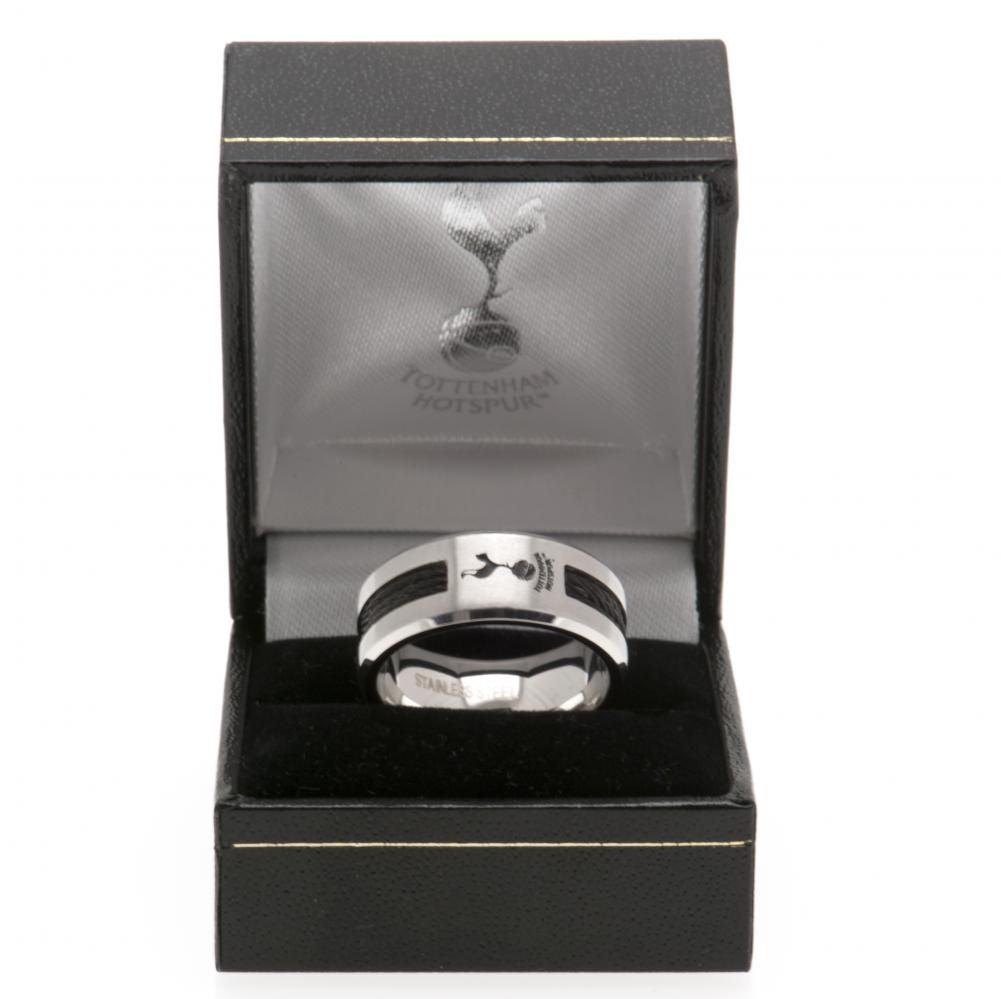 Tottenham Hotspur FC Large Black Inlay Ring - Stainless Steel with Spurs Crest