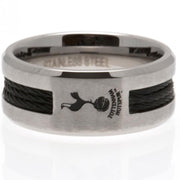 Tottenham Hotspur FC Large Black Inlay Ring - Stainless Steel with Spurs Crest