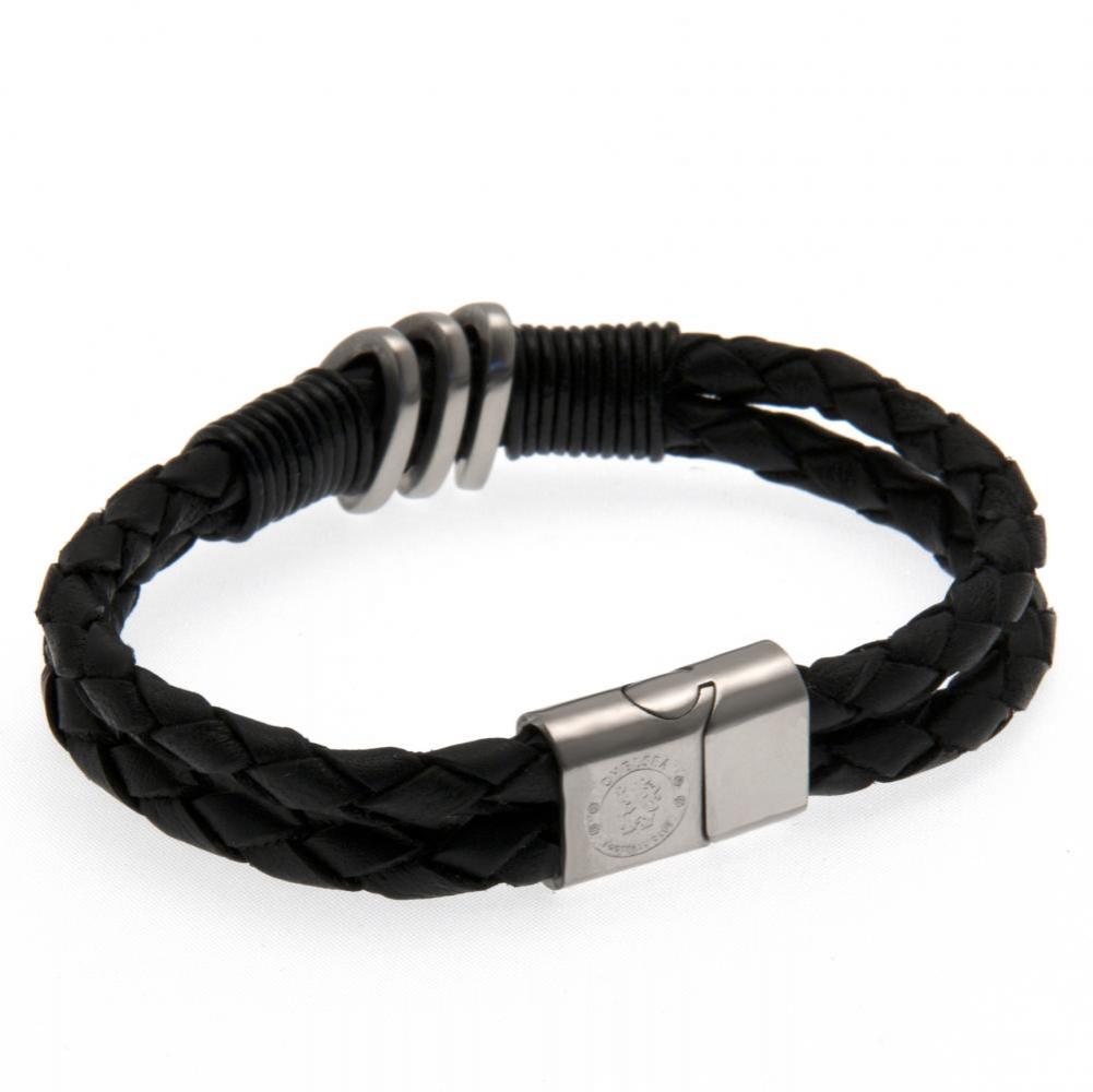 Chelsea FC Leather Bracelet - Officially licensed merchandise.