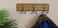 3 Piece Double Metal Hooks On Wooden Base - £41.99 - Coat Hooks 