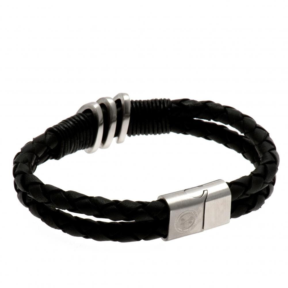 Celtic FC Twin Rope Leather Bracelet