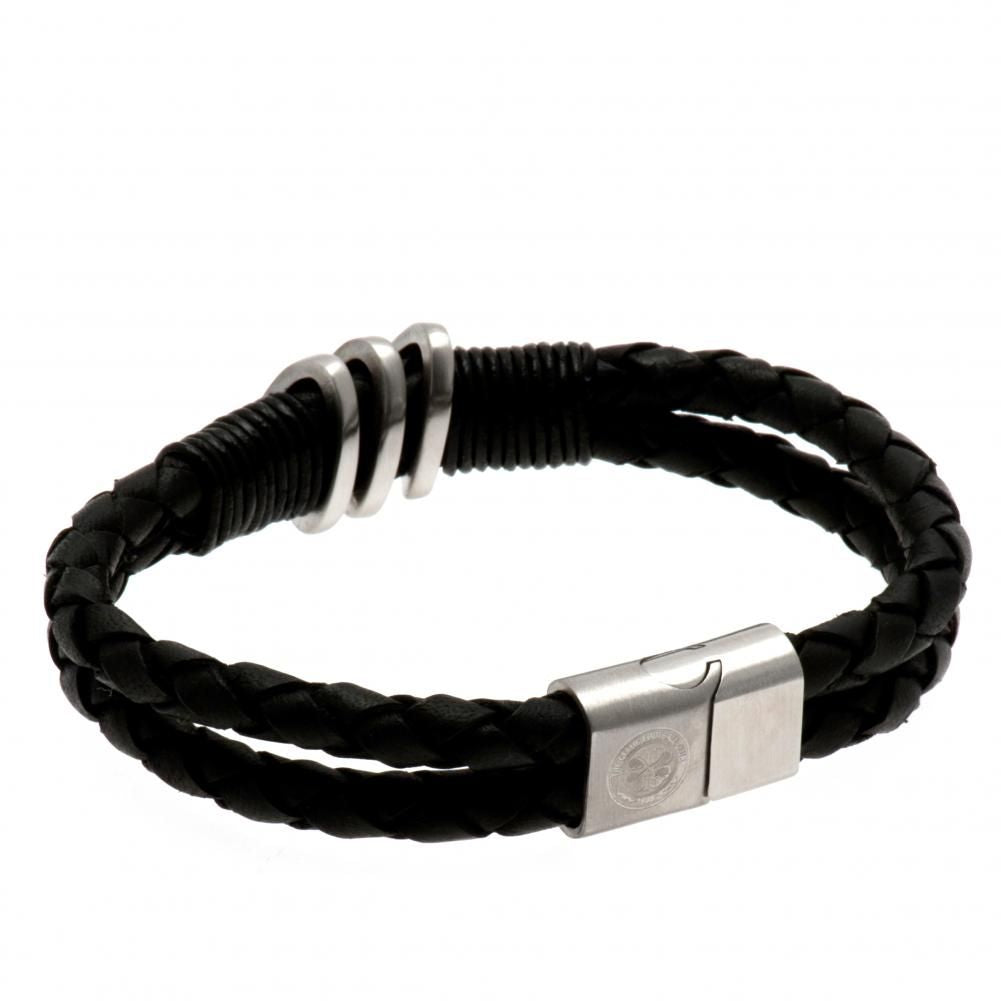 Celtic FC Leather Bracelet - Officially licensed merchandise.