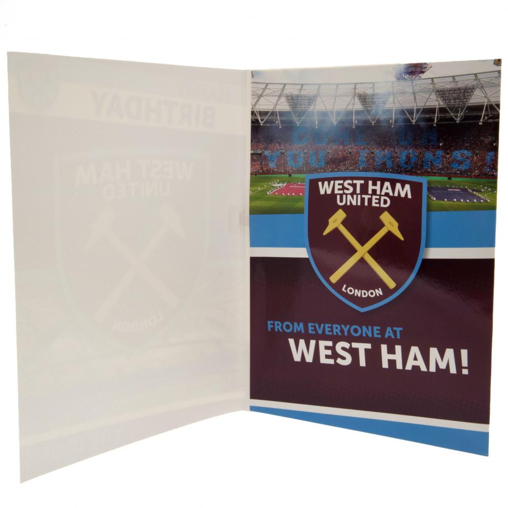 West Ham United FC Musical Birthday Card - Officially licensed merchandise.