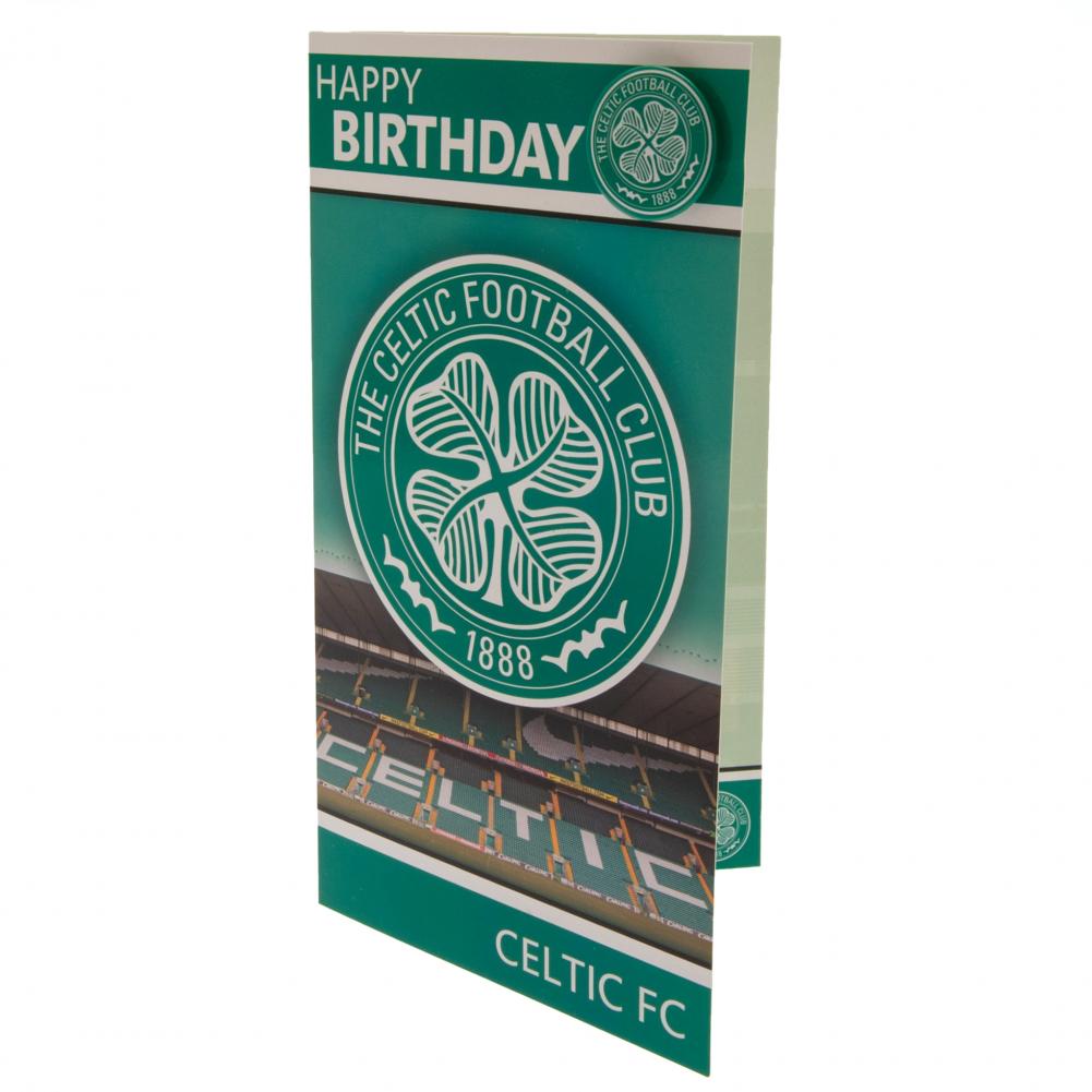 Celtic FC Birthday Card & Badge - Officially licensed merchandise.