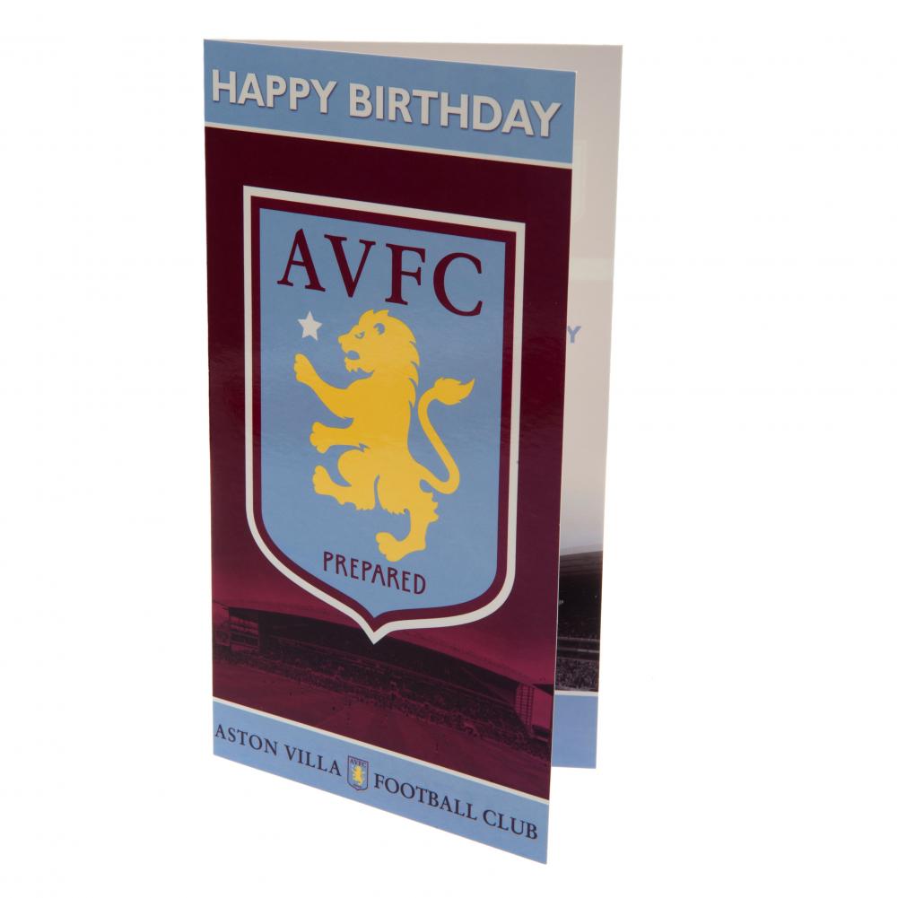 Aston Villa FC Birthday Card - Officially licensed merchandise.
