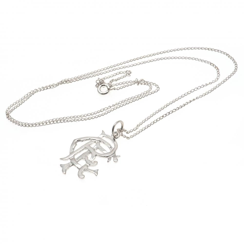 Large Rangers FC Sterling Silver Pendant & Chain with Iconic Scroll Crest