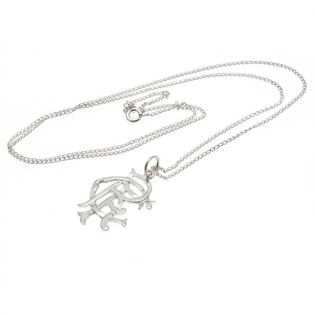 Large Rangers FC Sterling Silver Pendant & Chain with Iconic Scroll Crest