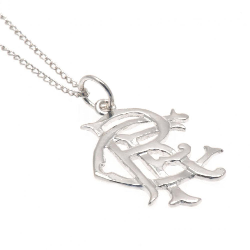 Large Rangers FC Sterling Silver Pendant & Chain with Iconic Scroll Crest