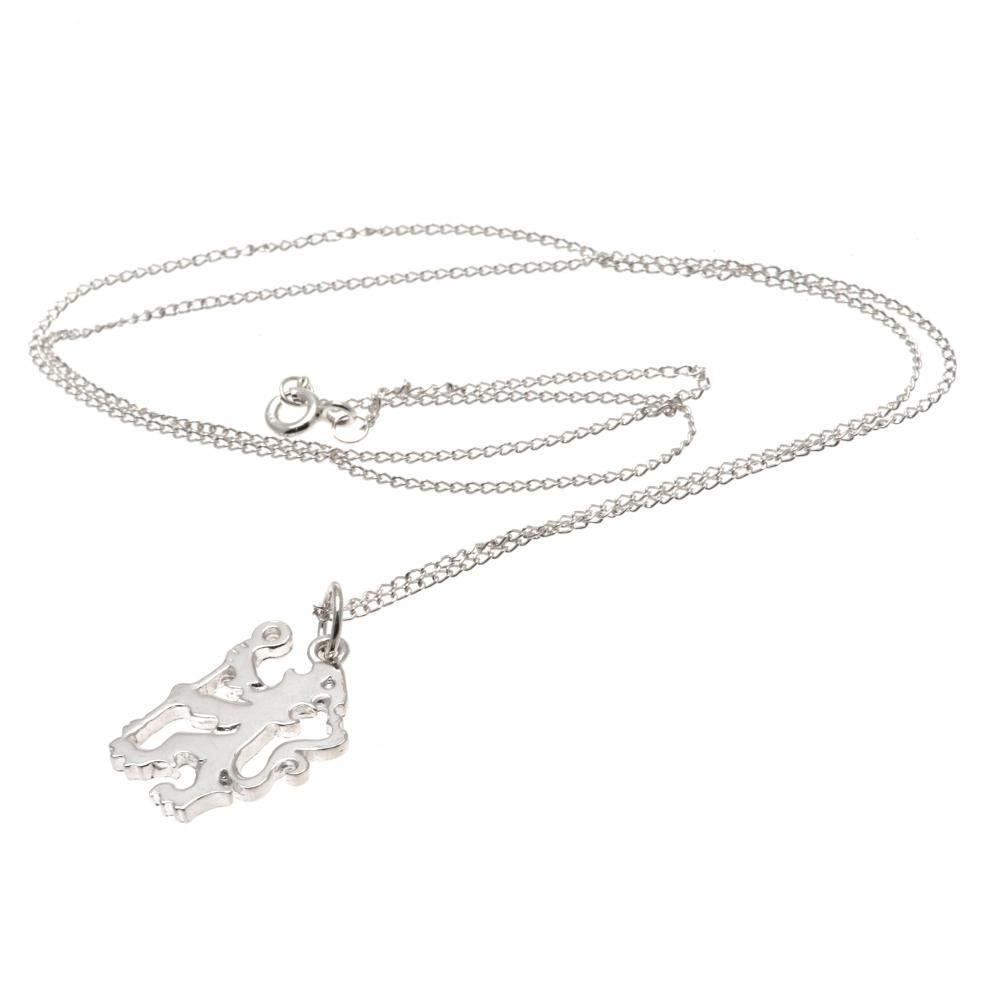Chelsea FC Sterling Silver Pendant & Chain featuring iconic lion emblem, elegant fan jewellery for passionate supporters.
