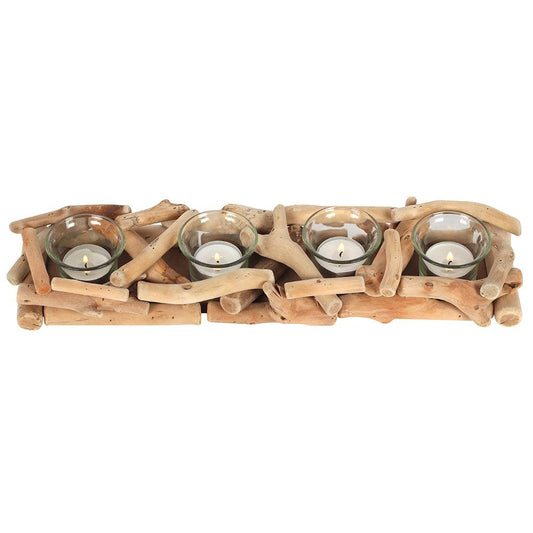 4pc Driftwood Candle Holder - £23.5 - Candle Holders 