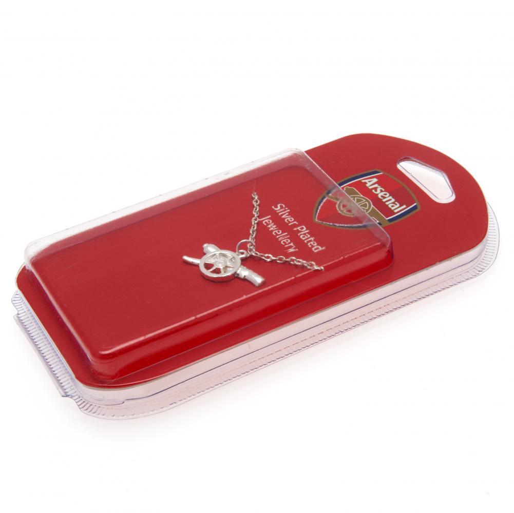 Arsenal FC Silver Plated Pendant & Chain GN - Neckwear