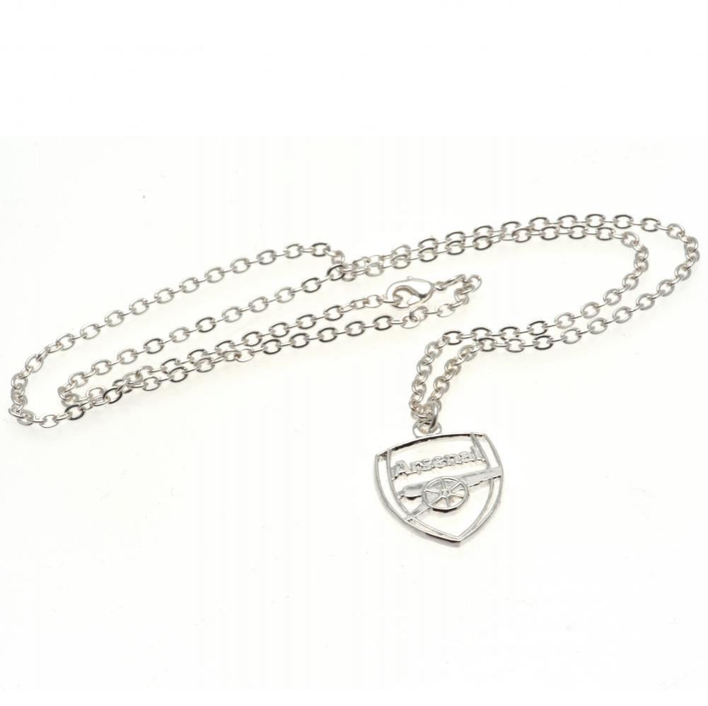 Arsenal FC Silver Plated Pendant & Chain CR - Officially licensed merchandise.