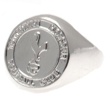 Tottenham Hotspur FC Silver Plated Crest Ring Small - Officially licensed merchandise.