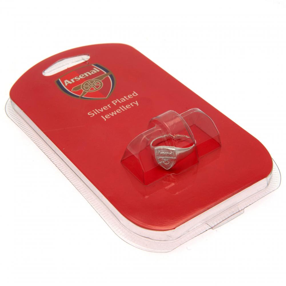 Arsenal FC Silver Plated Crest Ring Small - Rings