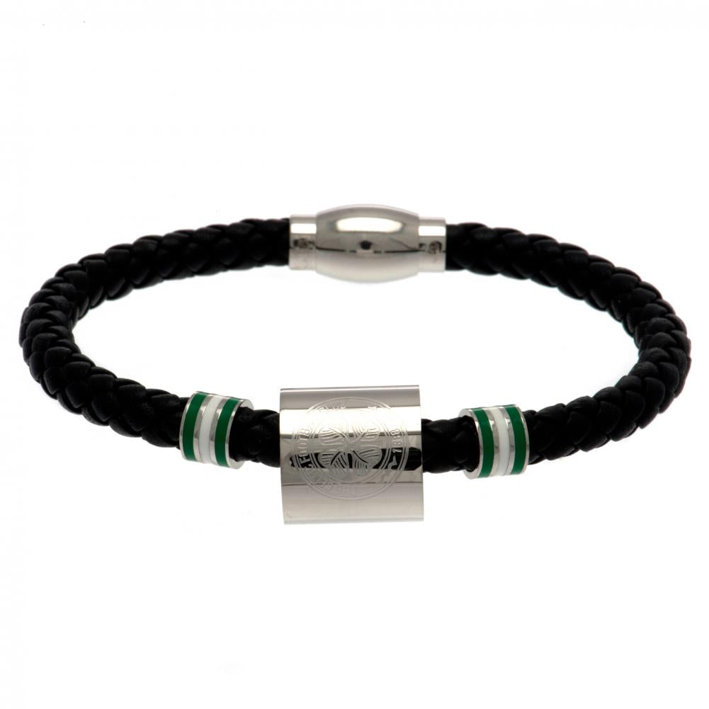 Celtic FC Colour Ring Leather Bracelet - Officially licensed merchandise.