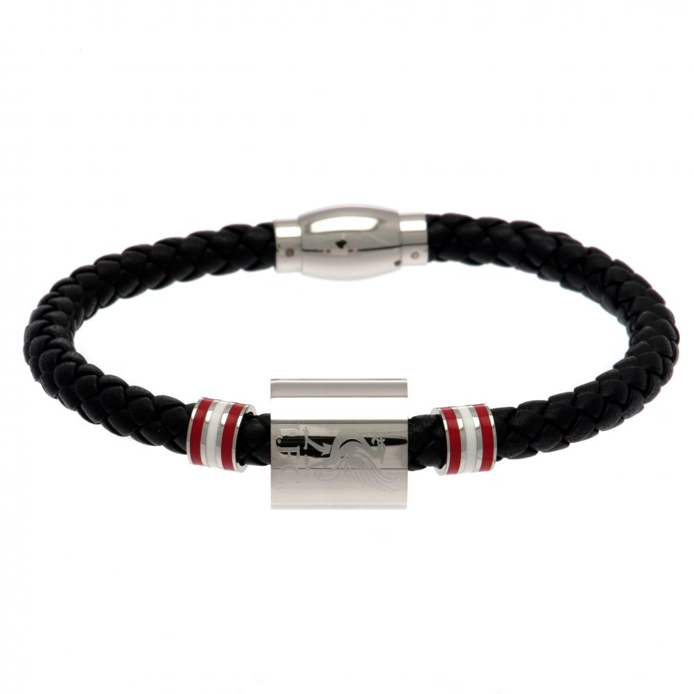 Liverpool FC Leather Bracelet with Colour Rings and Magnetic Clasp