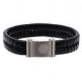 Celtic FC Single Plait Leather Bracelet - Officially licensed merchandise.