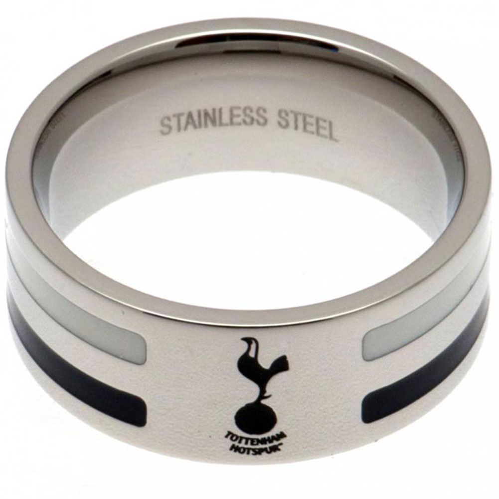 Tottenham Hotspur FC Large Colour Stripe Ring with Stainless Steel & Engraved Spurs Crest