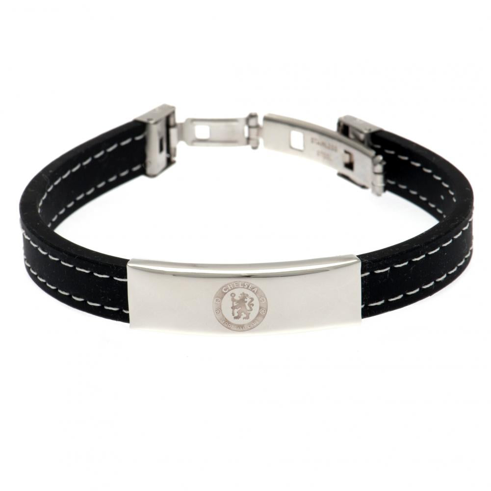 Chelsea FC Stitched Silicone Bracelet With Stainless Steel Crest