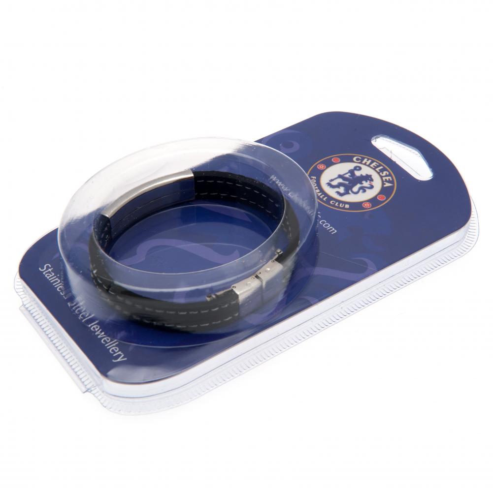 Chelsea FC Stitched Silicone Bracelet With Stainless Steel Crest