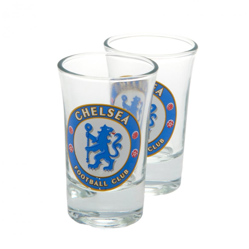 Chelsea FC 2pk Shot Glass Set - Officially licensed merchandise.