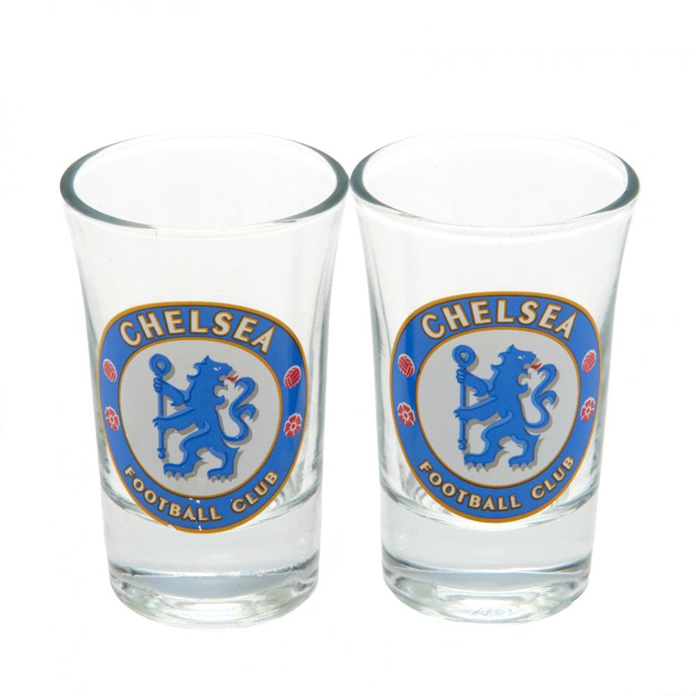 Chelsea FC 2pk Shot Glass Set - Officially licensed merchandise.