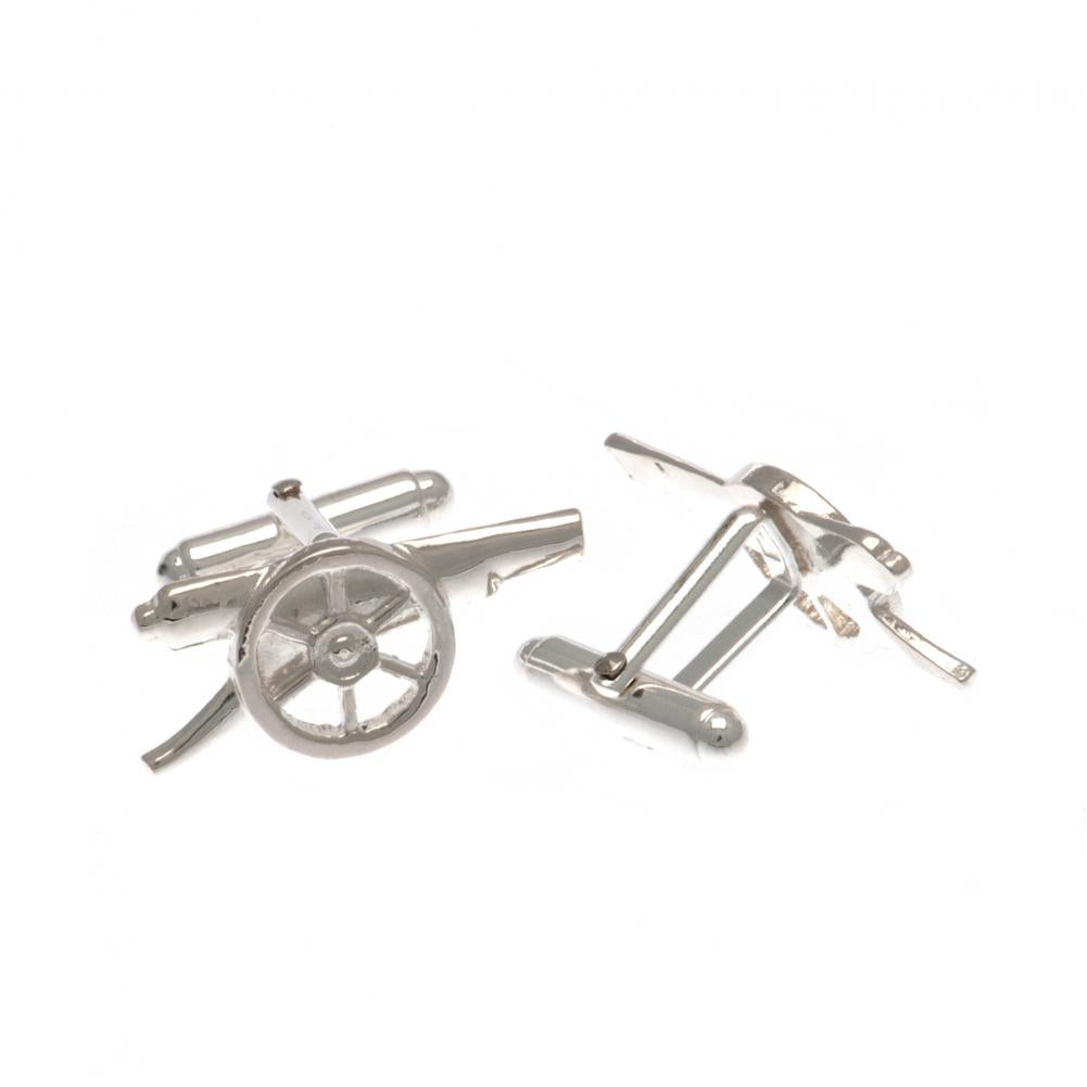 Arsenal FC Sterling Silver Cufflinks GN - Officially licensed merchandise.